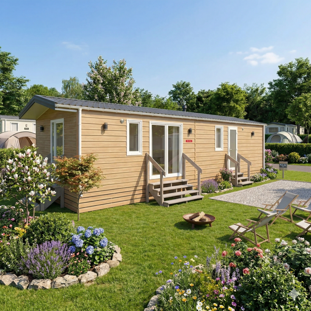 Mobilheim Noah 11×4 m – 2 Schlafzimmer, Badewanne, Buderus, VEKA, schlüsselfertig, ab Lager