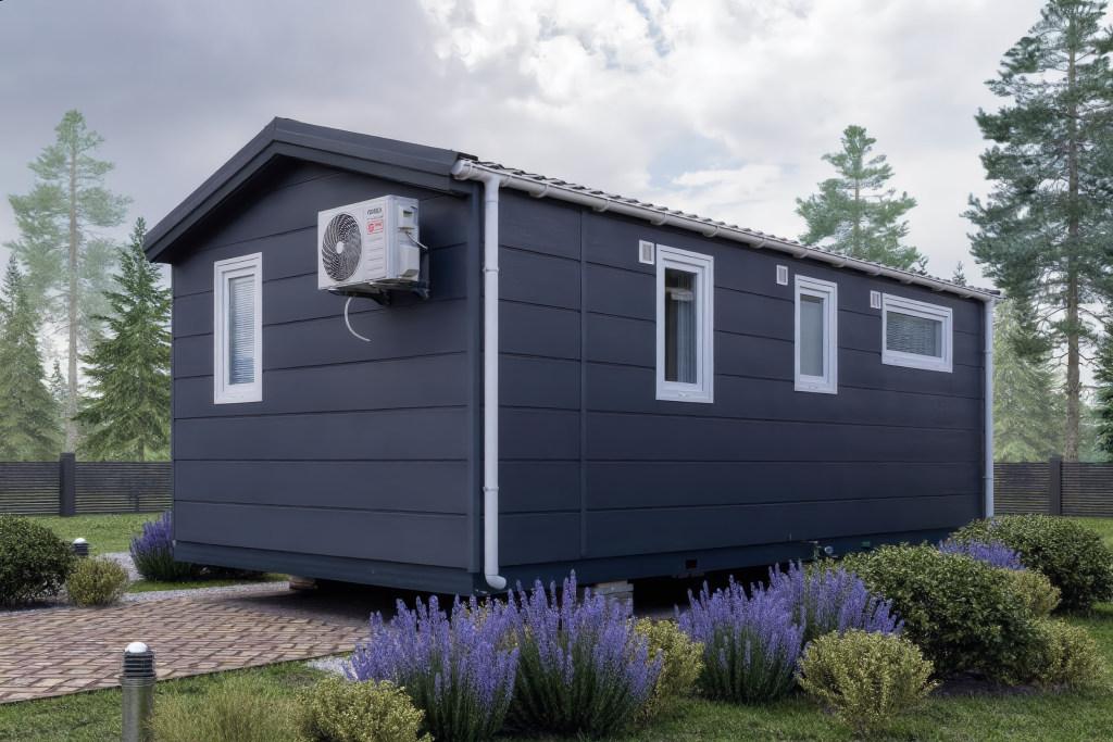 Luxus Mobilheim «Sea Rose» 7 x 3,5m – ausgestattet mit Küche, Bad & Heizung