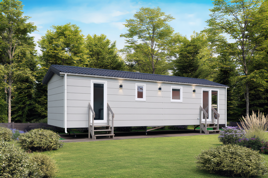 Luxus Mobilheim Liberty 11 x 4 m – Ganzjahreshaus mit Badewanne & Klima