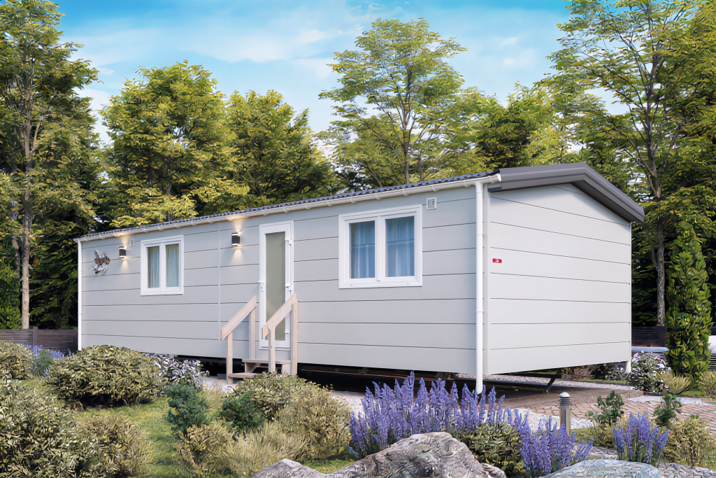 Luxus Mobilheim Liberty 11 x 4 m – Ganzjahreshaus mit Badewanne & Klima