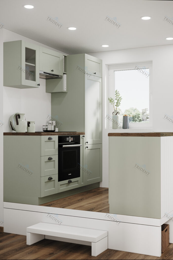 Trident Villa M1 — модульный дом 9 × 3 м и 7 × 3 м из двух секций с соединением на участке для круглогодичного проживания