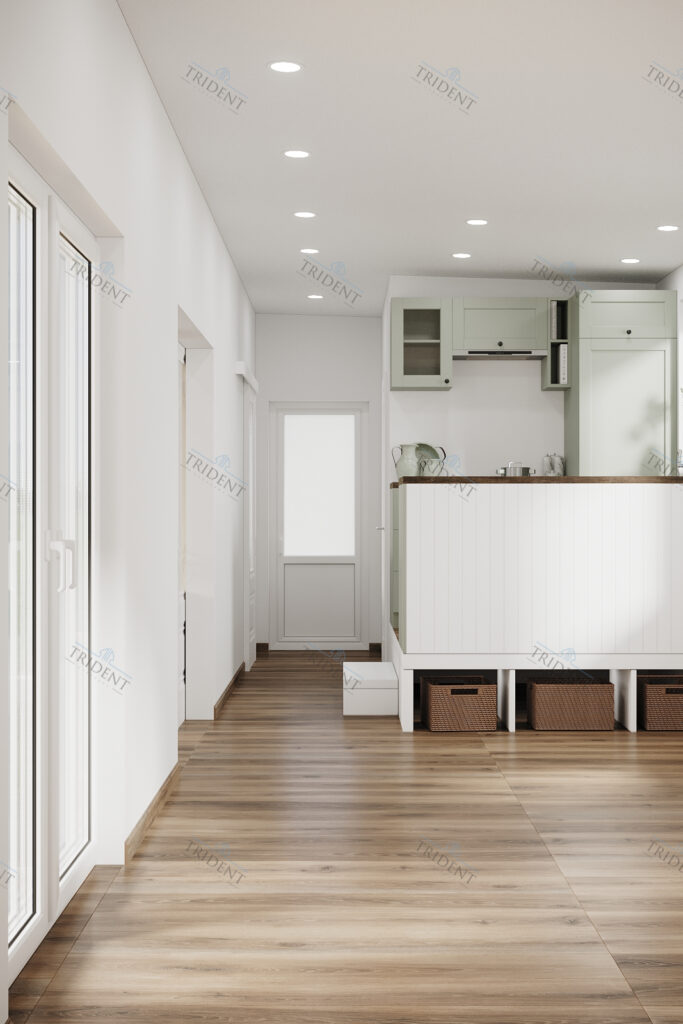 Trident Villa M1 — модульный дом 9 × 3 м и 7 × 3 м из двух секций с соединением на участке для круглогодичного проживания